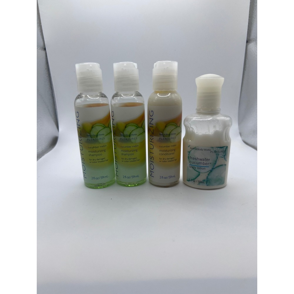 Bath & Body Works Pleasures Cucumber Melon Shampoo Conditioner Lotion Travel Lot